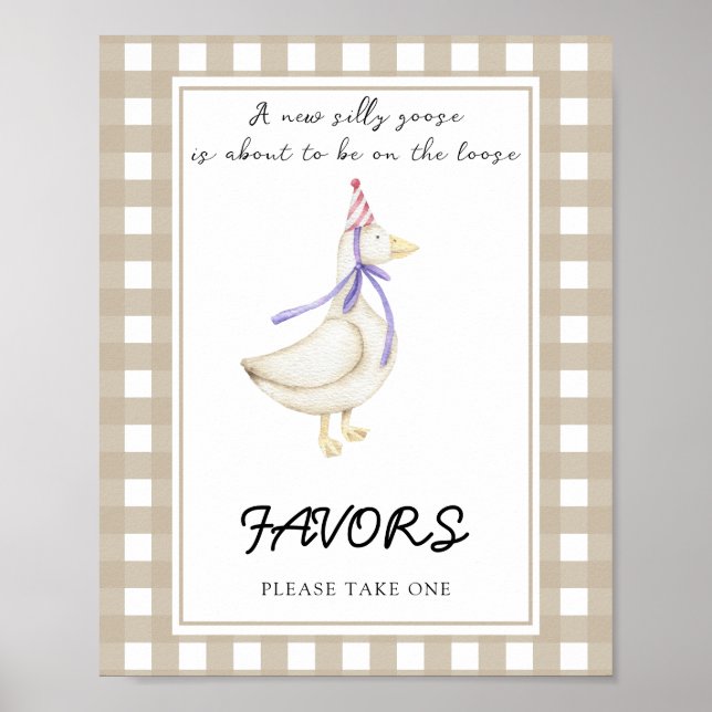 Poster Lembrancinhas de Chá de Bebê Little Goose (Frente)