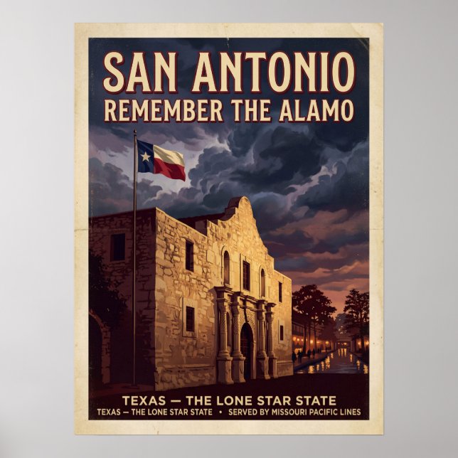 Poster Lembrar do Alamo de San Antonio Alamo (Frente)