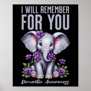 Poster Lembrar-Me-ei Do Elefão Da Consciência Da Demência