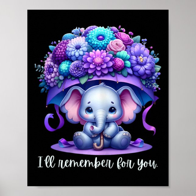 Poster Lembrar-me-ei do seu Elefante Roxo Heimerheimer (Frente)