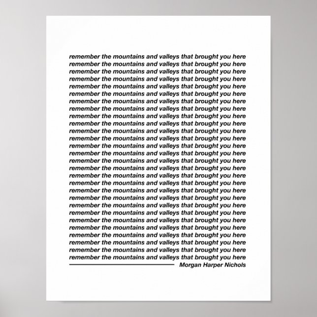 Pôster Lembre-se das montanhas e vales (Frente)