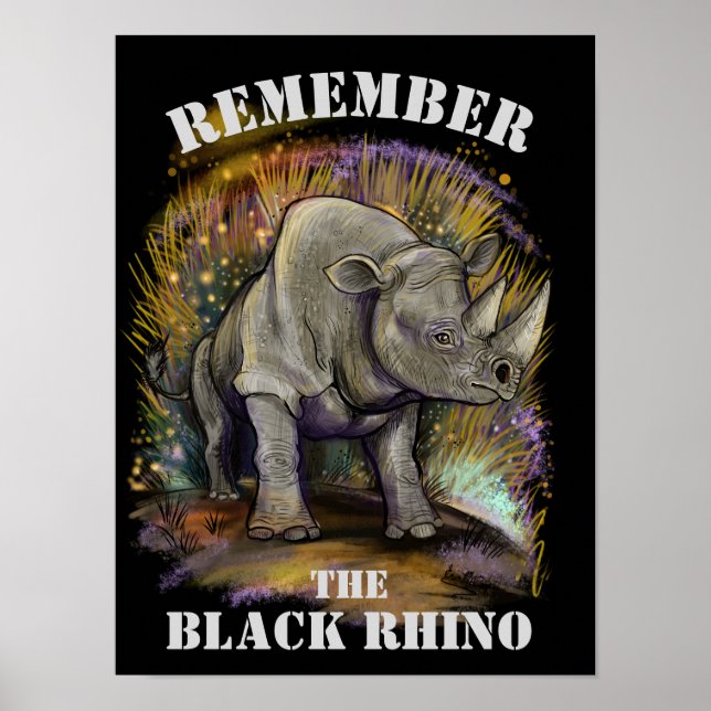 Poster Lembre-se do Black Rhino (Frente)