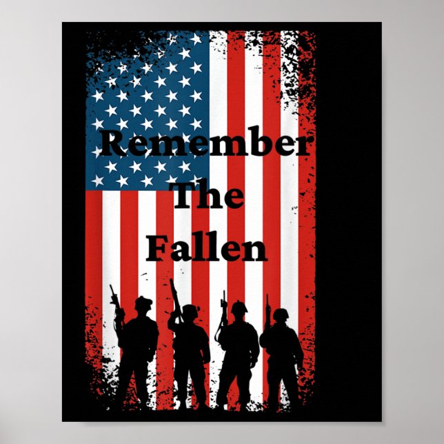 Poster Lembre-Se Do Dia Do Memorial Fallen Bandeira Ameri (Frente)
