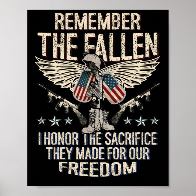 Poster Lembre-Se Do Fallen Memorial Day Veteran (Frente)