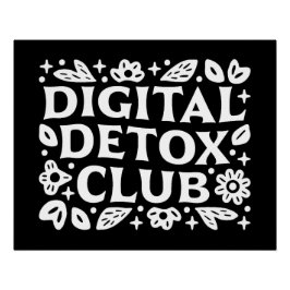 Pôster lembrete de mindfulness do clube de desintoxicação