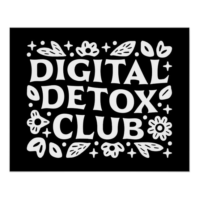 Pôster lembrete de mindfulness do clube de desintoxicação (Frente)