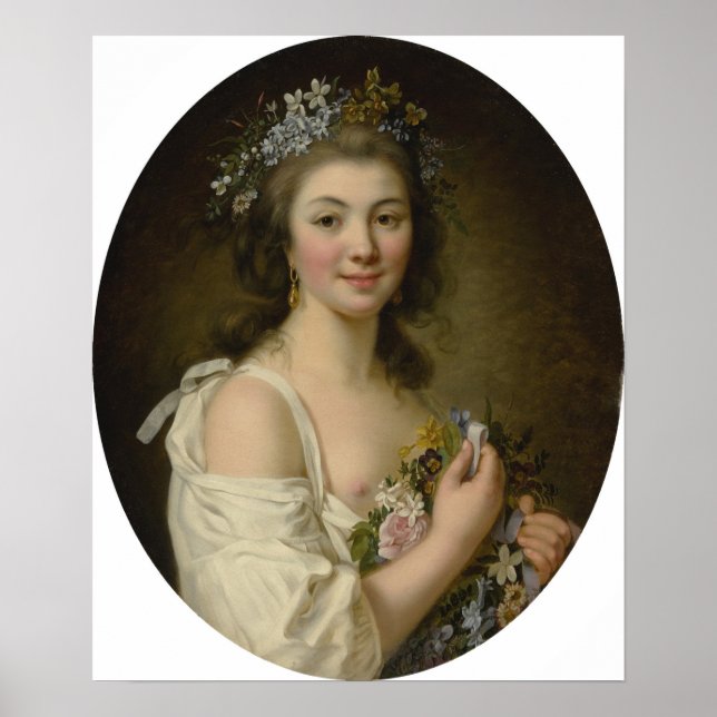 Poster Lemoine - Retrato de Madame Genlis (Frente)