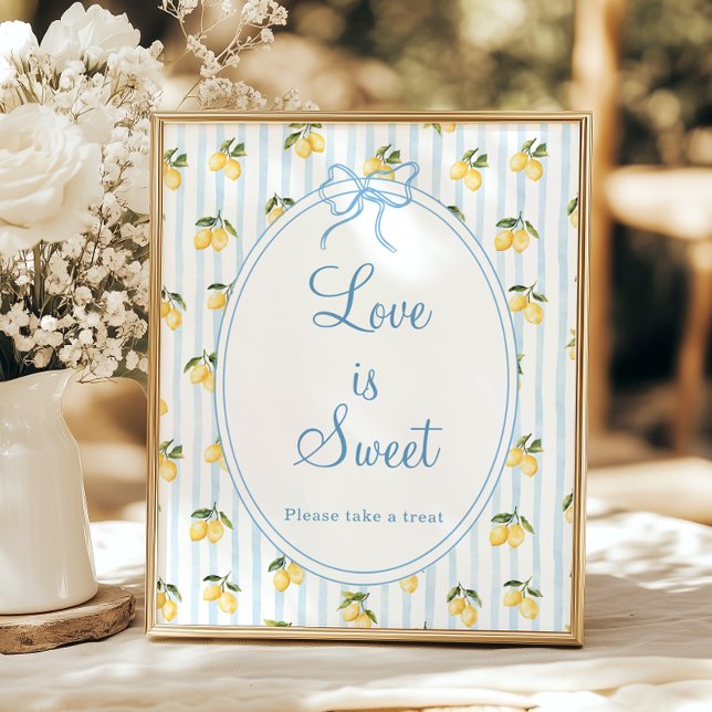 Poster Lemon Blue Stripe O Amor Italiano é Doce (Criador carregado)