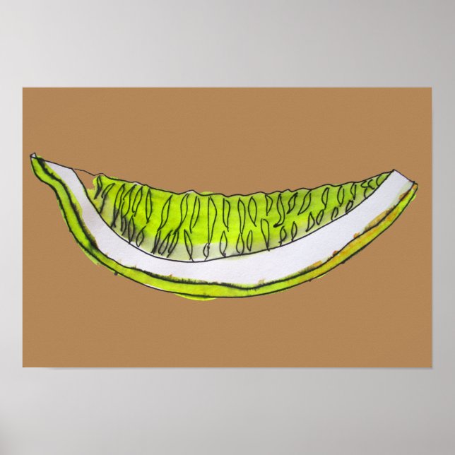 Pôster Lemon citrus fruit illustration watercolour art (Frente)