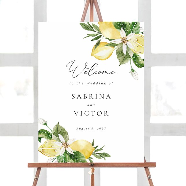 Poster Lemon Citrus Greenery Floral Weding Sinal (Criador carregado)