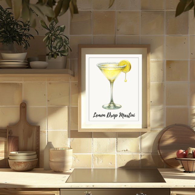 Poster Lemon Drop Martini Citrus Cocktail fresco (Criador carregado)