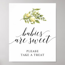 Poster Lemon Elegante Tipografia BEBÊS SÃO DOCES