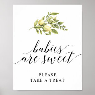 Poster Lemon Elegante Tipografia BEBÊS SÃO DOCES