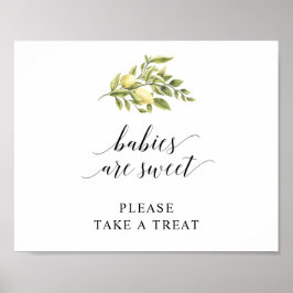 Poster Lemon Elegante Tipografia BEBÊS SÃO DOCES v3