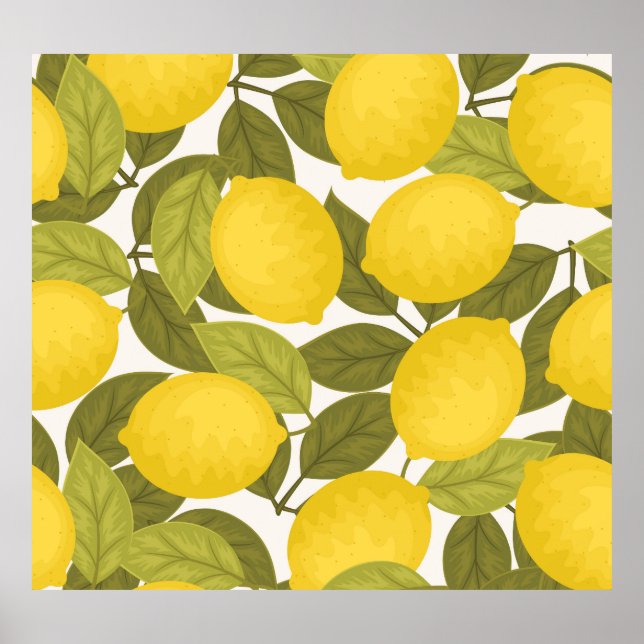 Poster Lemon Garden: Papel de parede sem fim com vinheta (Frente)