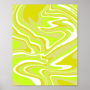 Poster Lemon Green e White Abstrato Art