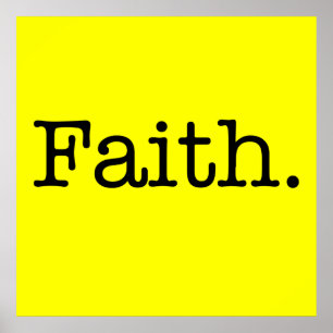 Pôster Lemon Neon Yellow E Black Faith Quote Modelo