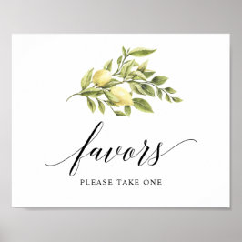 Poster Lemon Tipografia Elegante Favor