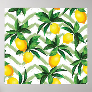 Poster Lemon zigzag: modelo desenhado à mão.