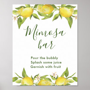 Poster Lemons Blossom Verde Mimosa Bar