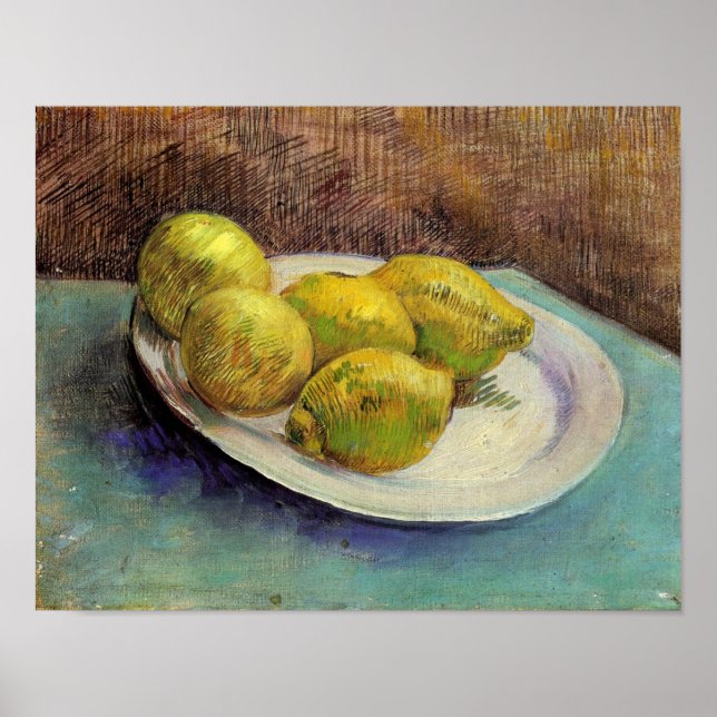 Poster Lemons vitais em Plate Van Gogh de Belas Artes (Frente)