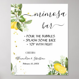 Poster Lemony Greenery - Sinal de Chá de panela Mimosa