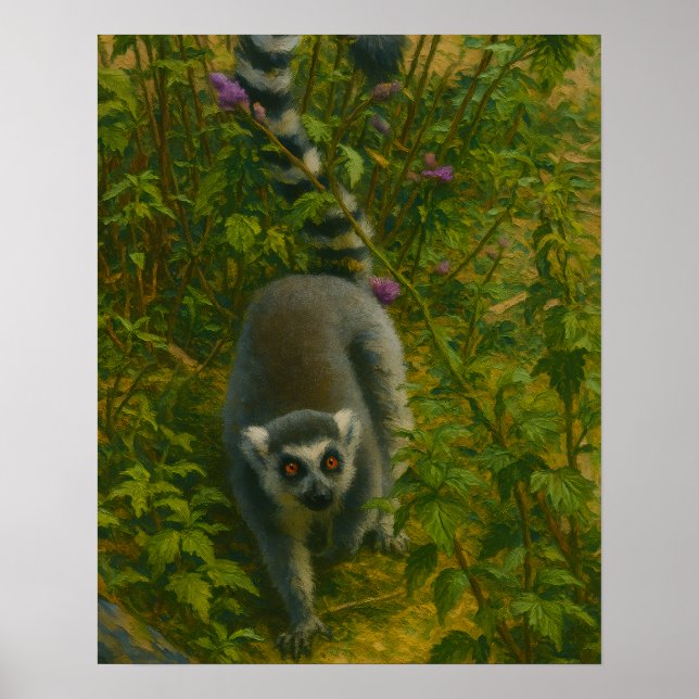 Poster Lemur in Bloom - Explorador à Medida do Anel (Frente)