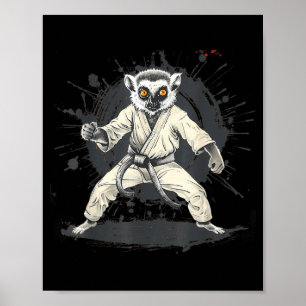 Poster Lêmure de Karatê Artes Marciais MMA Taekwondo Anim