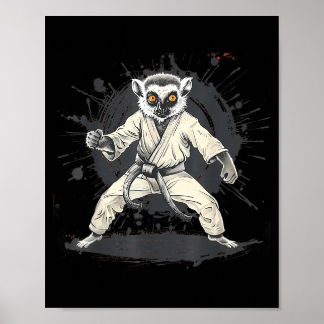 Poster Lêmure de Karatê Artes Marciais MMA Taekwondo Anim (Frente)