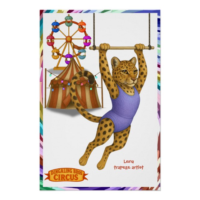 Pôster Lena artista de trapézio leopardo (Frente)