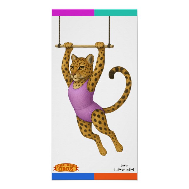 Pôster Lena Leopardo, artista de trapézio (Frente)