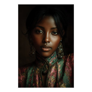 Pôster Lenço de Cabeça com Retrato de Melanina Brilho Dou