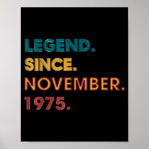 Poster Lenda 1975 50º Aniversário Para Homens Mulheres 50