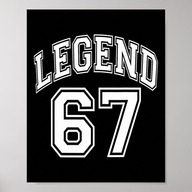 Poster Lenda 67 Número Time Varsity - 67º Aniversário E  (Frente)