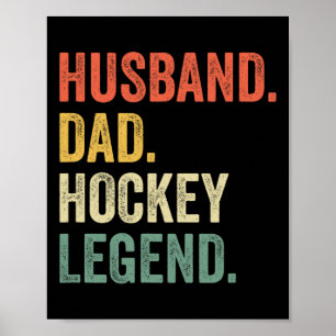 Poster Lenda de Hóquei em Pai do Husband Vintag