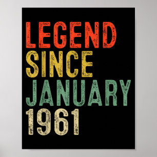 Poster Lenda Desde Janeiro de 1961 Presentes de Aniversár