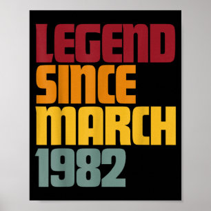 Poster Lenda desde março de 1982 44º aniversário - vintag