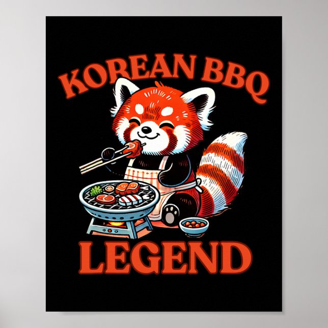 Poster Lenda do Churrasco Coreano do Panda Vermelho (Frente)
