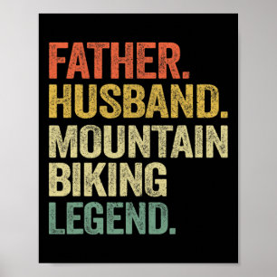 Poster Lenda Do Ciclismo De Montanha Do Pai Husnd Mtb Dad