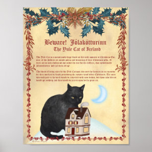 Poster Lenda do GATO YULE ISLANDÊS Jólakötturinn