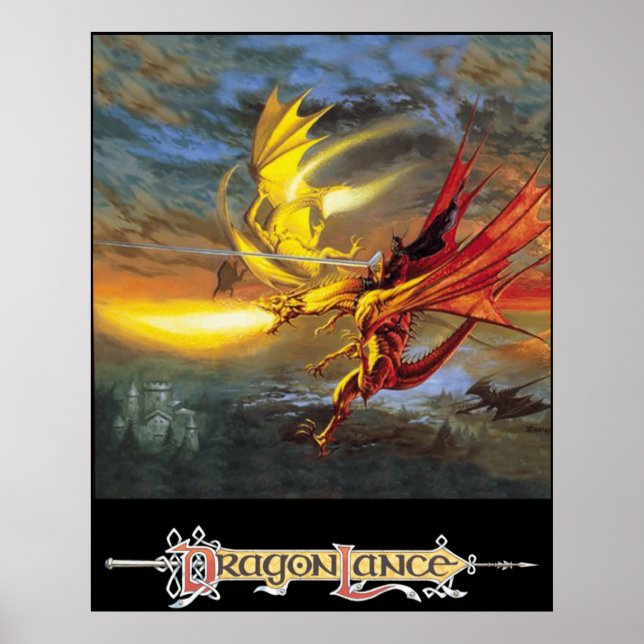 Poster Lenda DragonLance do trabalho de arte Huma (Frente)