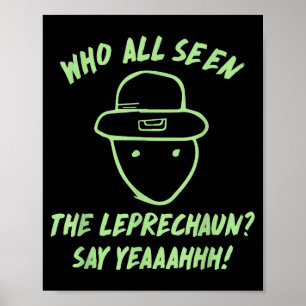 Poster Lendário Duende Amador Esboço Meme Irlandês St Pat