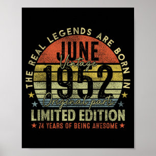 Poster Lendas de 74º Aniversário de Homem Junho 1996 Vint