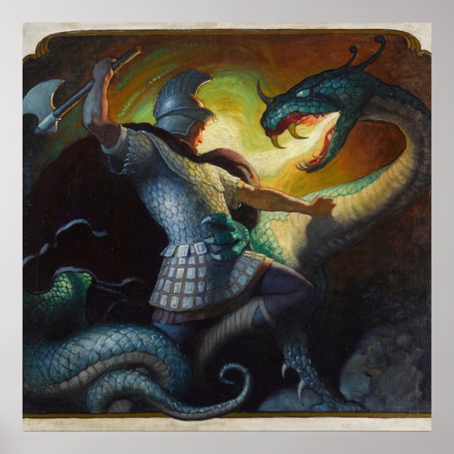 Poster Lendas de Carlos por Newell Convers Wyeth (Frente)