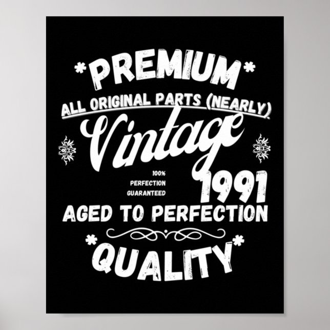 Poster Lendas Vintage Nascidas Em 1991 Performance (Frente)