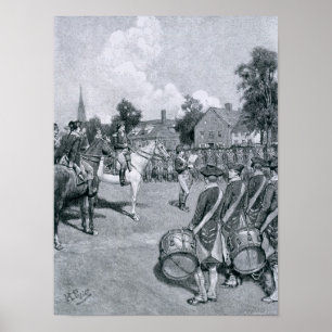 Poster Lendo a declaração antes de Washington