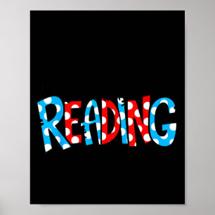 Poster Lendo livros leitor amante bibliotecário professor