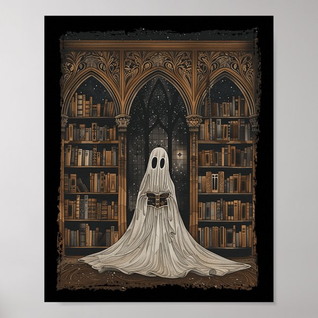 Poster Lendo Lov do Livro Bibliotecário do Halloween da B (Frente)