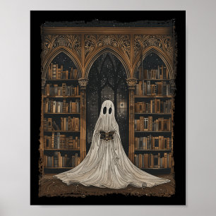 Poster Lendo Lov do Livro Bibliotecário do Halloween da B