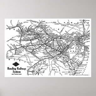 Pôster Lendo o mapa do sistema Railway